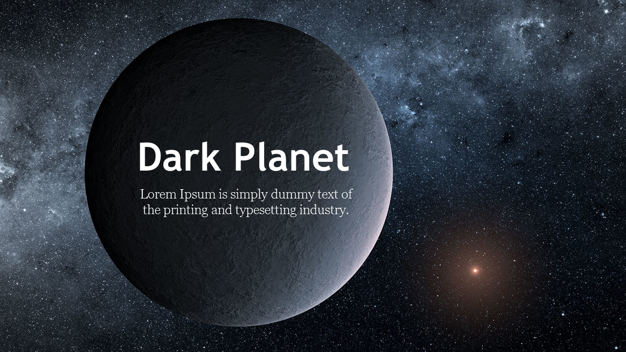 Attractive Dark Planet Background Presentation Template